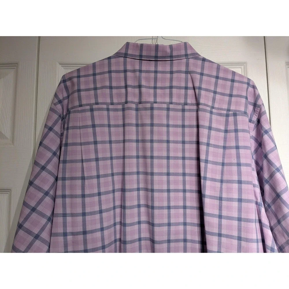 Tommy Bahama‎ Shirt Mens 2XL Purple Blue Check IslandZone Button Up Long Sleeve